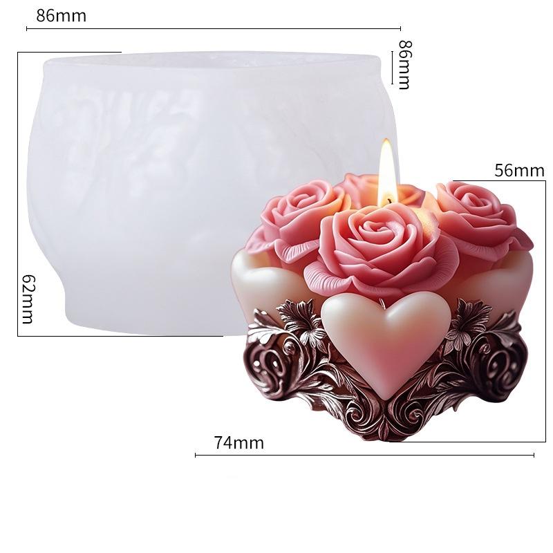 Rosenform Flexible Kerzenform Herzformform Wiederverwendbar Für Backformen Handgemachte Seifen Geschenk Für DIY-Liebhaber