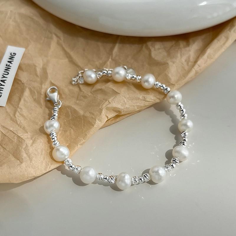Korean Pearl & Sterling Silver Beaded Bracelet: Non-Fading, Summer Women's High-End Jewelry.