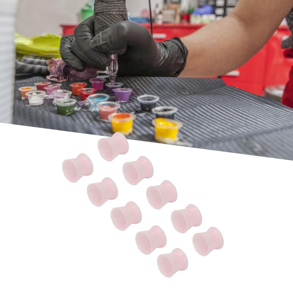 100PCS Disposable Silicone Pigment Cup Large Eyebrow Lip Color Pigment Cups with Storage Bottle