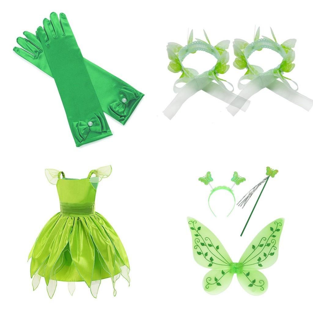 Children's Tinker Bell Fairy Princess Dress Polyester Fiber Fabric Perfect For Kids' Halloween Cosplay 80-150cm
