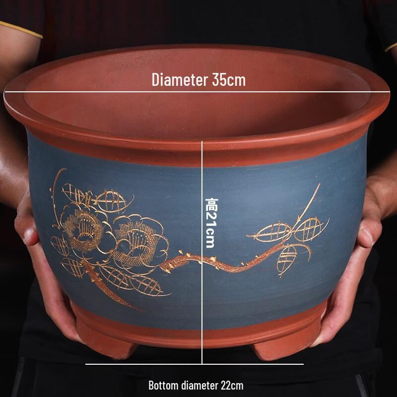 Большой цилиндрический керамический цветочный горшок