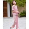 Past Women's Summer Casual Lapel Top & Pants Set