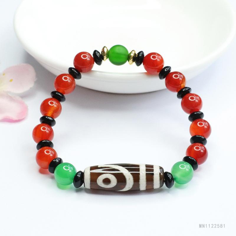 2026 Two-eye Dzi Agate Bracelet Chalcedony Jewelry Factory Live Delivery S1122581