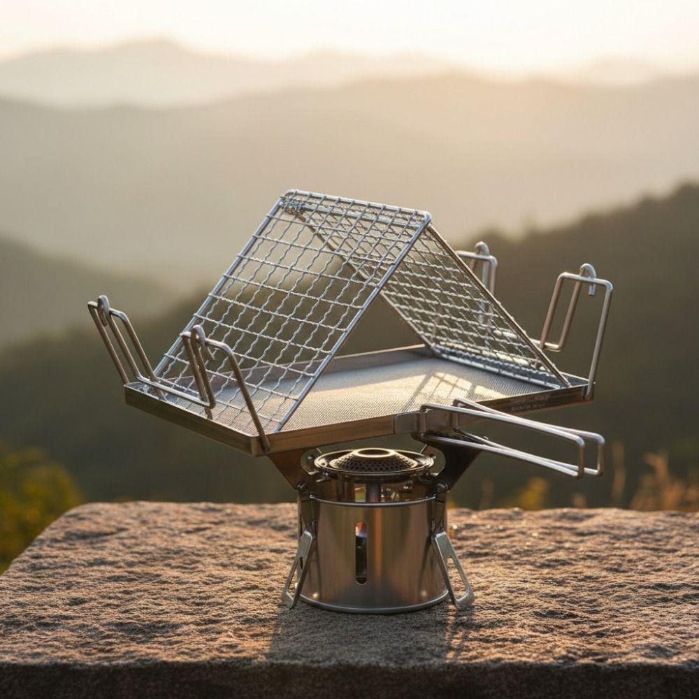 With Handle Toaster Rack Foldable Outdoor Toaster Durable Portable Toaster  Picnic