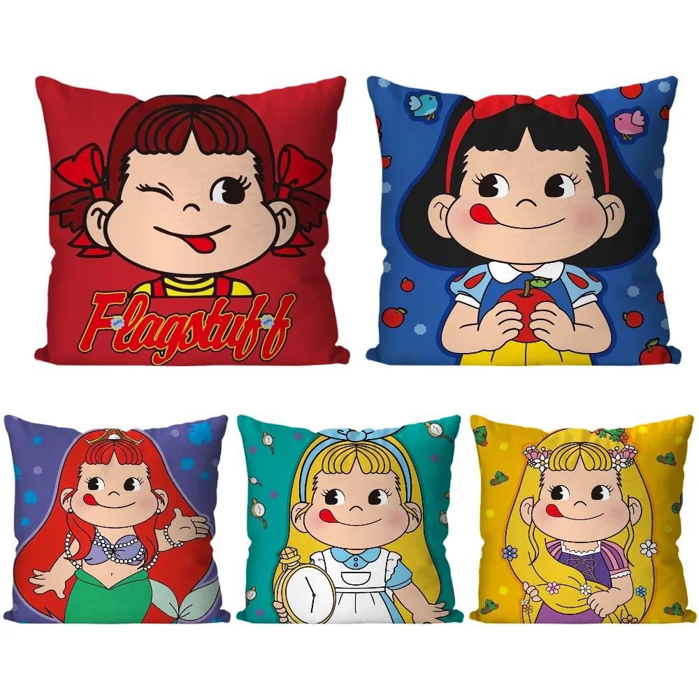Classic Mascot P-Peko Animation Pillow Case Square Pillow Bedroom Sofa Leisure Comfort Cushion Living Room Home Decoration 40X40