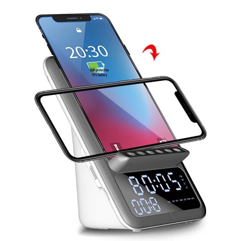 Wireless Charging Bluetooth Speaker with Alarm Clock