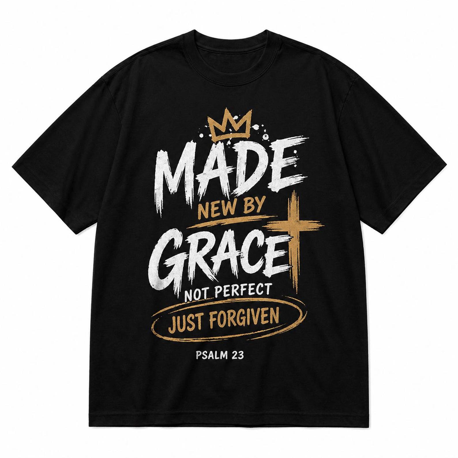Made New By Grace T-Shirt, Psalm 23 Christian Graphic Tee XL