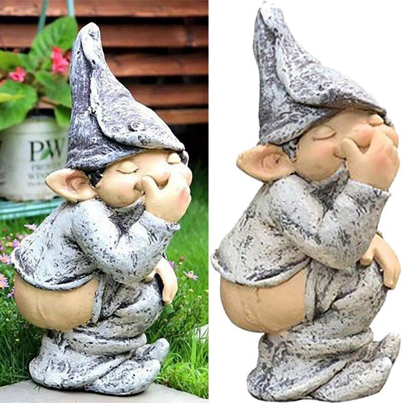Unique Pooping Gnome Statue Garden Decor Elf Figurine Mold With Realistic And Humorous Features