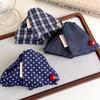 French Retro Fabric With Grab and Clip Wave Dot Plaid Denim Design Handmade Texture Elegant Braided Hair Shark Clip accessory