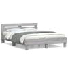 VidaXL Bed Frames with Headboard, Double Bed with Slatted Base, Adult Bedroom Bed, Modern, Sonoma Grey 140x200 3207425