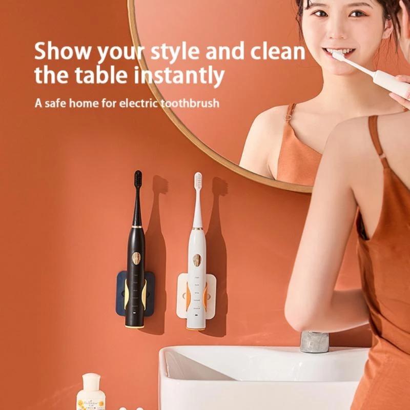 1pc Toothbrush Holder Scalable Wall-Mounted Electric Toothbrush Organizer Space Saving Toothbrush Storage Rack