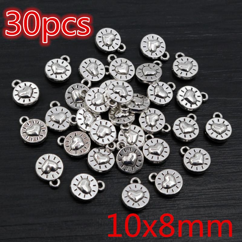 New Fashion Antique Silver Plated Bronze Heart Chrams Metal Alloy Pendant Charms for DIY Neckalce Jewelry Making Findings
