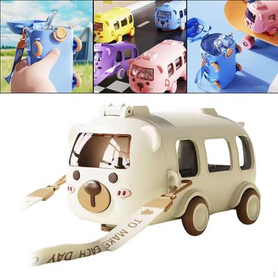 Bus Straw Water Cup Portable Detachable Bottle with Strap Leakproof Kids Small Drinking