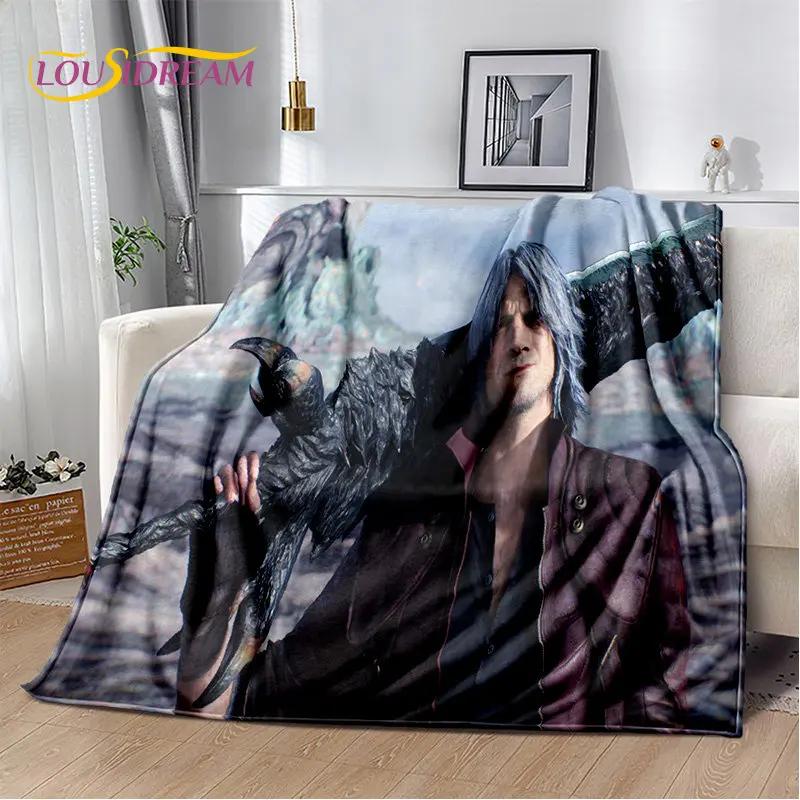 3D D-Devil May Cry DMC Gamer miękki pluszowy koc, flanelowy koc rzut koc do salonu sypialnia kanapa z funkcją spania narzuta na piknik