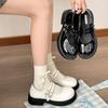 Fashion versatile black British style thick heel platform small leather shoes women's 2025 new spring and autumn French Mary Jane single shoes