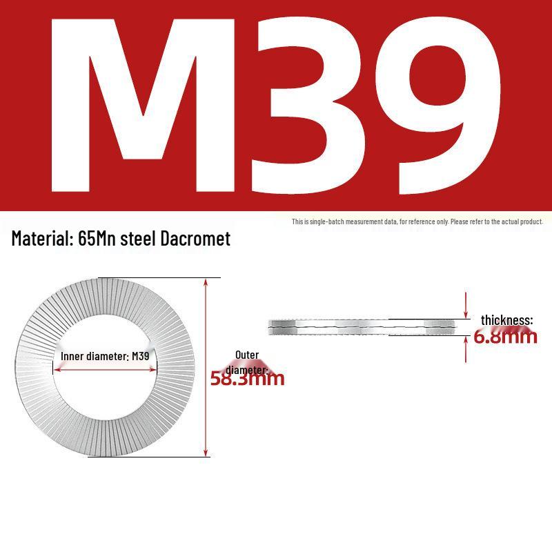 DIN25201 304 Stainless Steel Self-Locking Double Stack Washer, 65Mn Manganese Anti-Loosening, Double-Sided Tooth Layer.