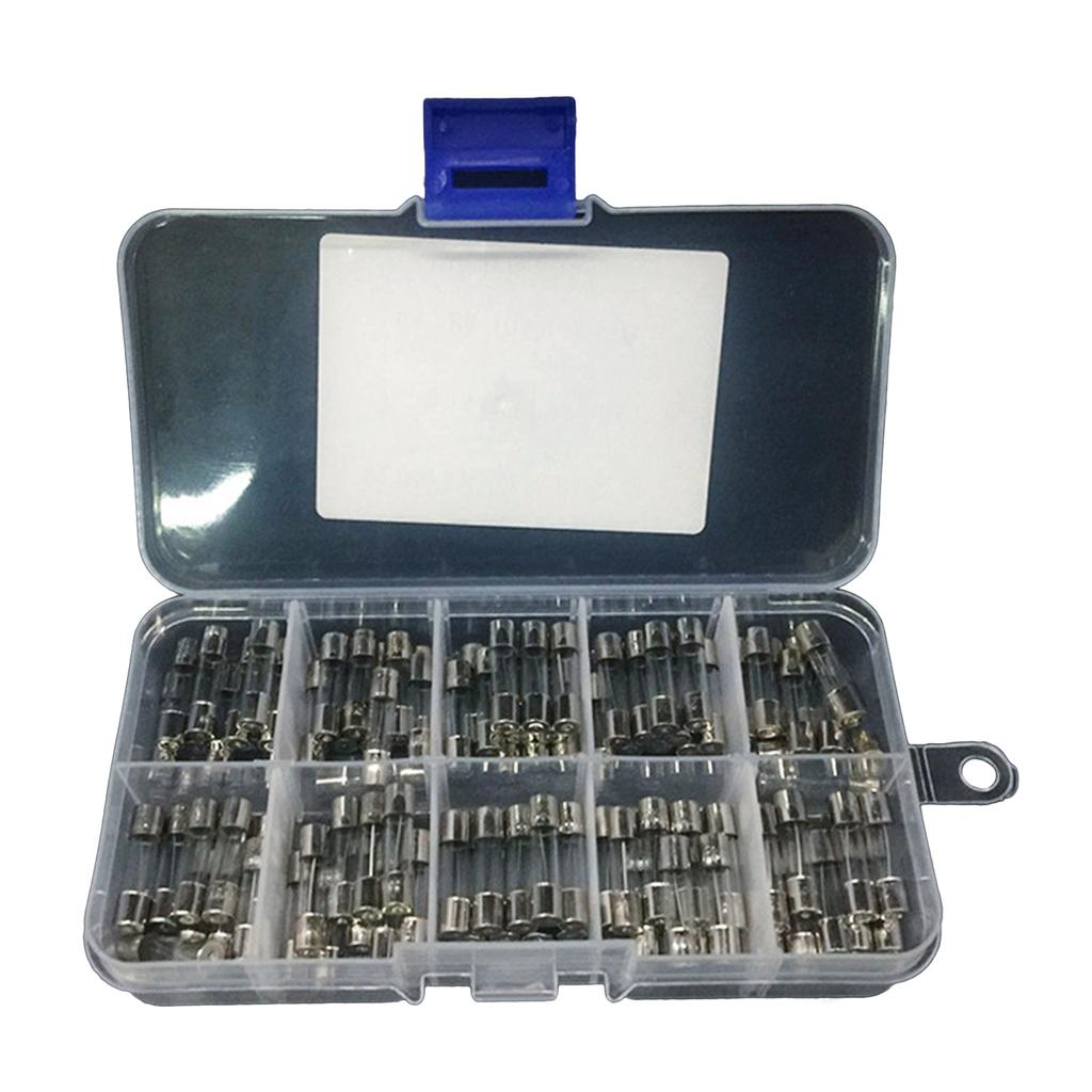 Assortment of 100 Slow Glass Tubes 5x20mm Fine Fuses Glass Tube Fuses Electronics Replacement Simple Installation