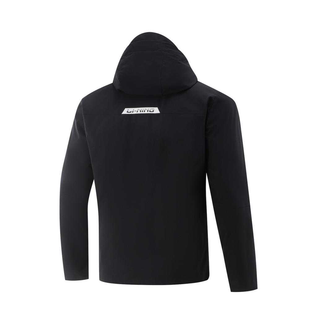 Li Ning Table Tennis Series Sports Casual Simple Letter Hooded Cotton Jacket Unisex Jacket Black AJMV155-1