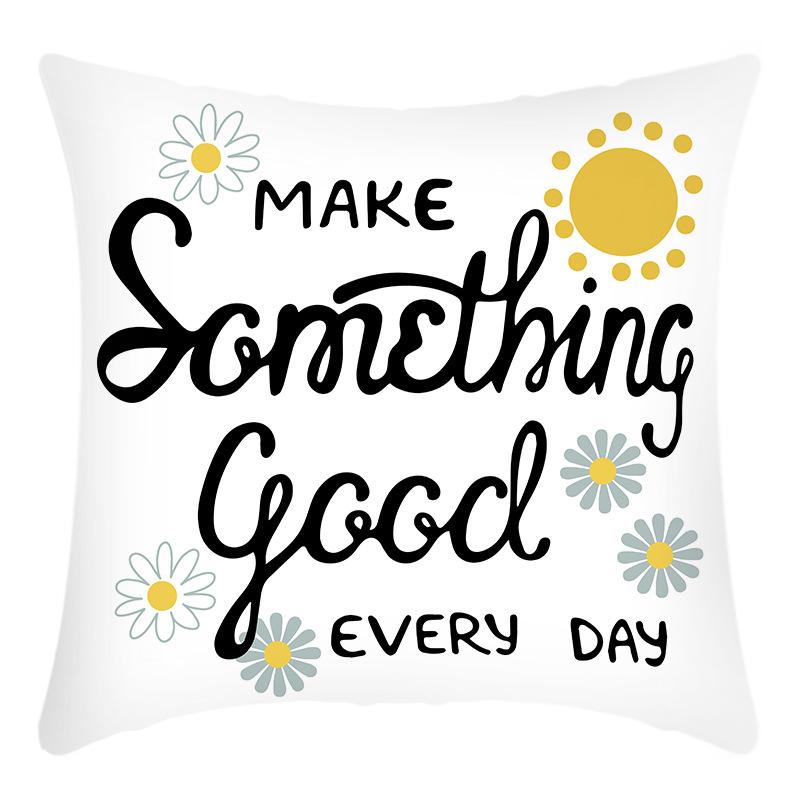 Fashionable Spring Flower Spring Elements Pillow Cover Linen Flower Cushion Pillow Cover