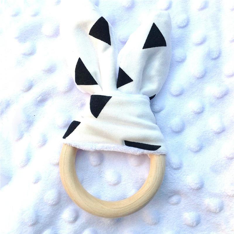 Buy Baby Teething Ring Teether Natural Wood Circle With Fabric Wooden