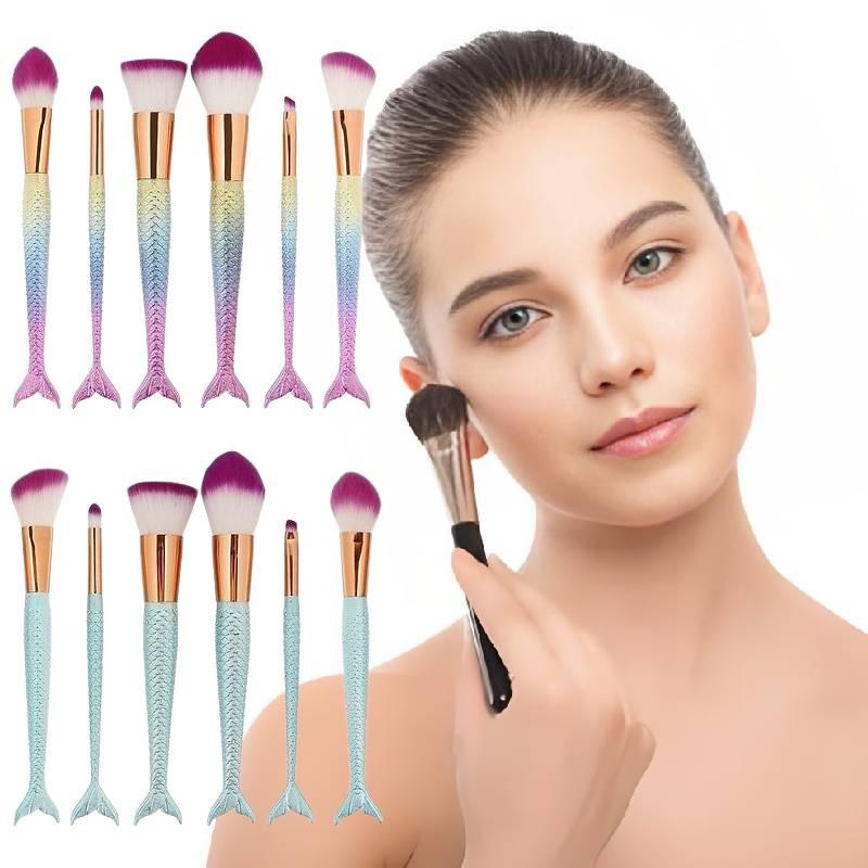 Mermaid Makeup Brush Set Foundation Eyeshadow Brushes Cosmetic Durable Tool