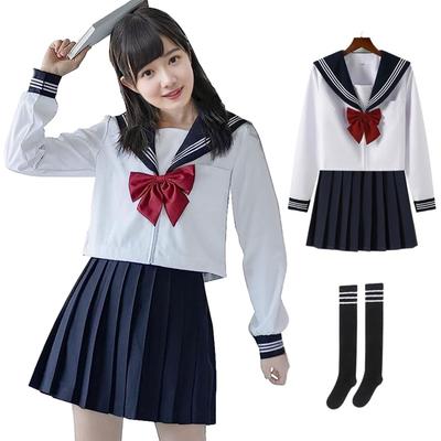 Sailor authentisches komplettes Set schwarz für Highschool-Mittelschüler für Cosplay für ausgefallene lockere Schule groß kurz Cosplay [BeLoved] Uniform,