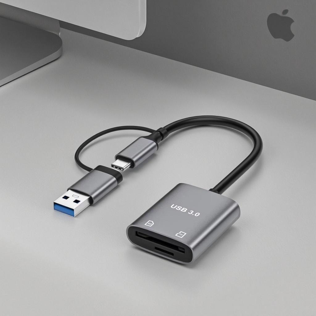 2-in-1 OTG Adapter Type-C Interface TF/SD 3.0 Card Reader Aluminum Alloy 5Gbps Data Transfer Speed for iPhone 15/16
