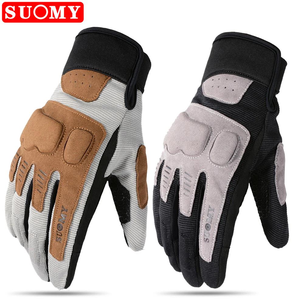 SUOMY Summer Breathable Motorcycle Gloves Men Touch Screen Motocross Guantes MTB Racing Bike Off-road Bicycle Cycling Gloves