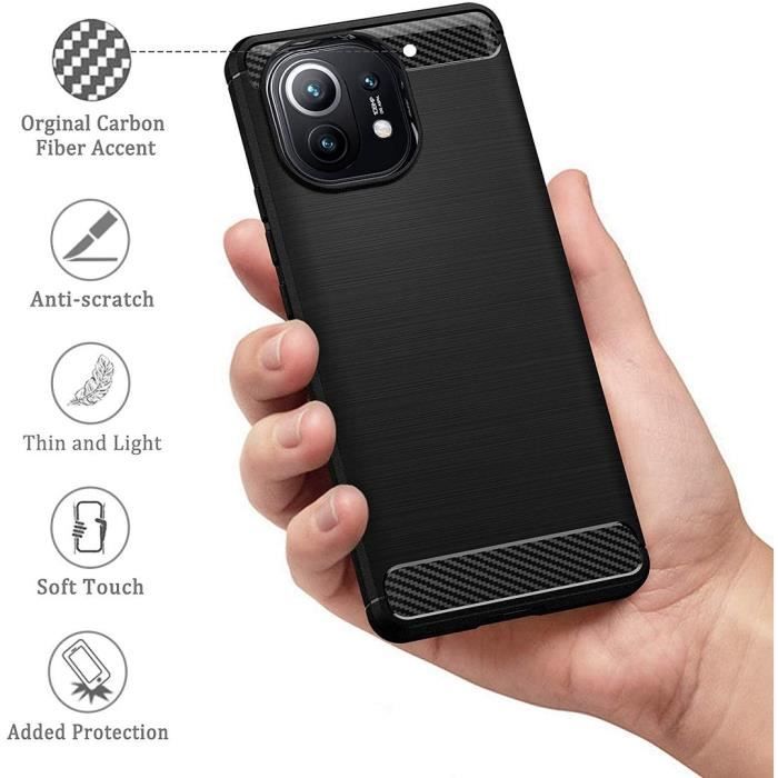 Coque de Protection - E.F.CONNECTION - Xiaomi Mi 11 - Silicone - Anti Choc - Noir