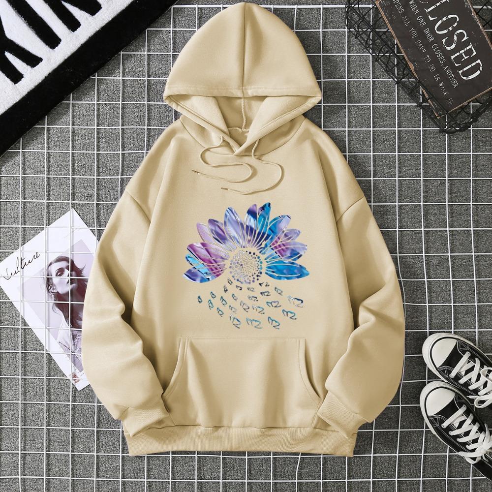 Real shot new foreign trend pattern printing spring and autumn loose casual fashion women's hooded sweater