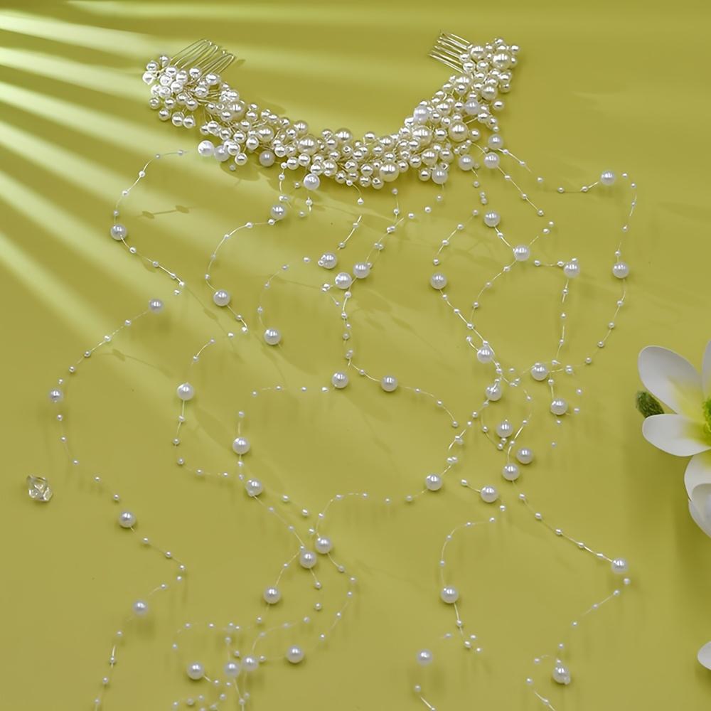 1pc Luxury Pearl Tassel Hair Vine Elegant Bridal Vintage Style Perfect Weddings Formal Events Dazzling Romantic Hair Accessory