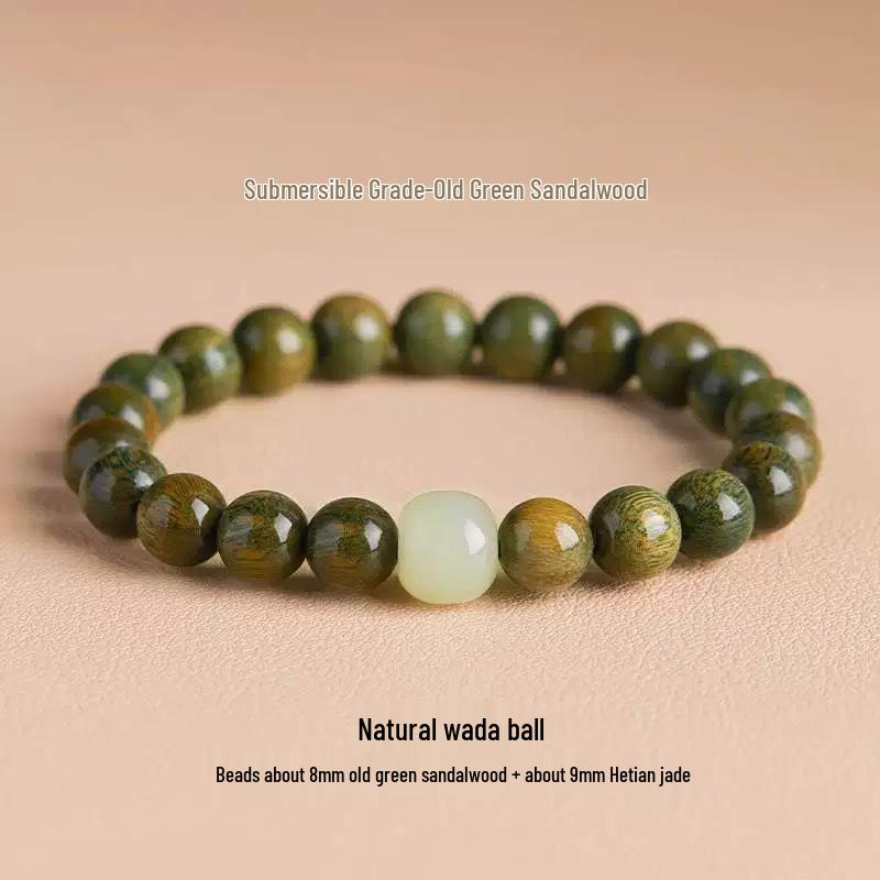 Premium Green Sandalwood & Wenge Bracelet for Men & Women - High Density, Collection Grade