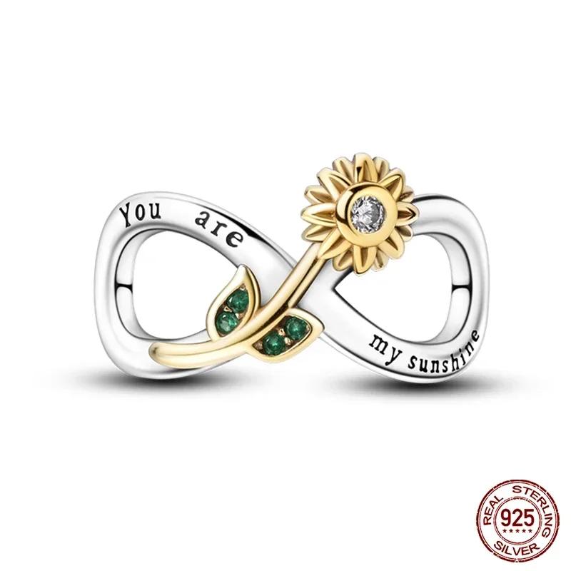 Copper Yellow Sunflower Scarecrow Ginkgo Charm Compatible With Authentic Bracelets Charm Bead Necklaces Diy Female Jewellery