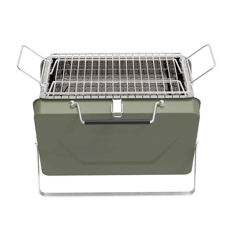 Portable Folding Outdoor Barbecue Grill & Utensils Set