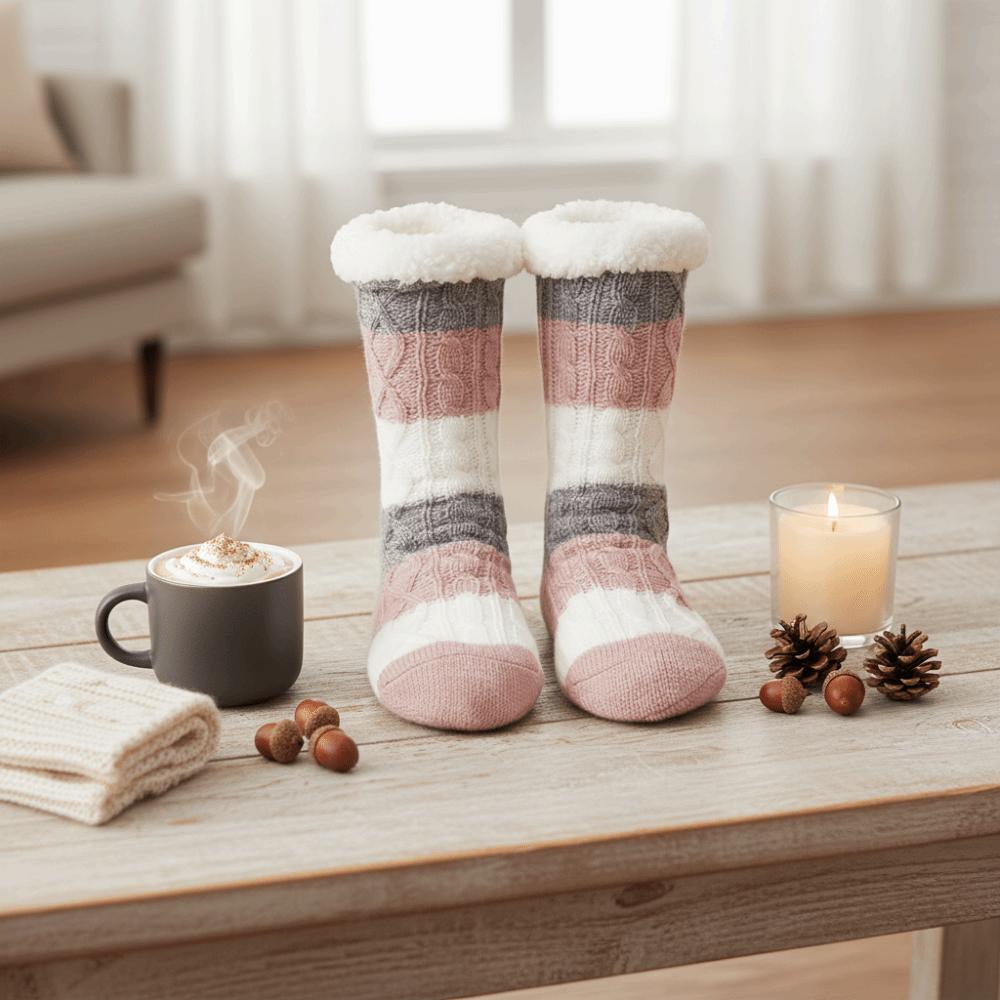 Thicken Stripe Fleece Socks Plush Sleeping Socks Women Fashion Winter Floor Socks Girls