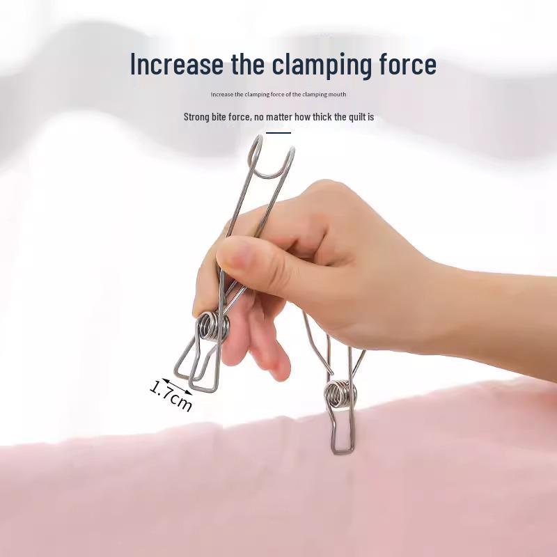 Stainless Steel Windproof Clothes Pegs for Hanging Quilts, Blankets, Socks, and Clothes