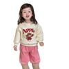 Girls 2025 Winter Cartoon Animal Thick Fleece Tracksuit Set Toddler Baby Long Sleeve Sweatshirt Pants