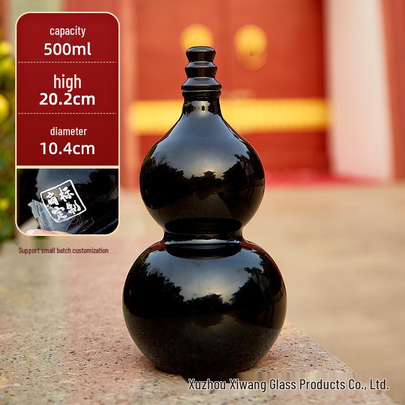 Creative Celebrity-Infused Gourd Glass Bottle for Liquor, Milk Tea, or Fruit Tea with Lid - Perfect Small Gift