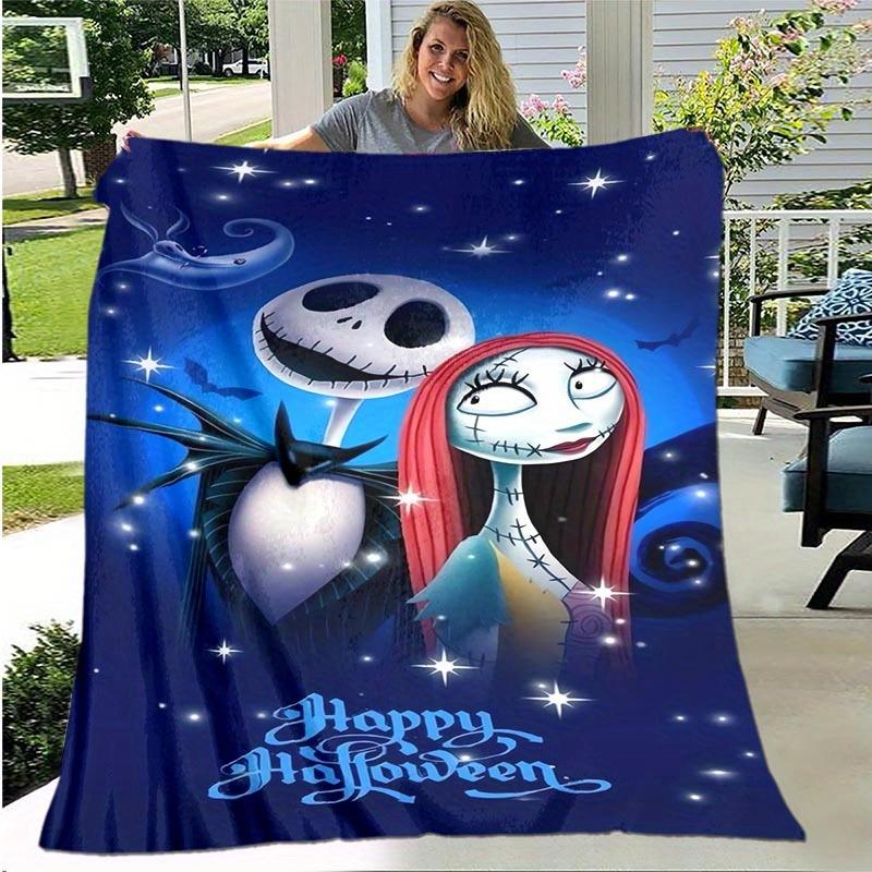 1pc The Nightmare Before Christmas Printing Blanket - Soft, All-Season Throw for Living Room, Bedroom,Personalized Gift with Adorable Cartoon Design