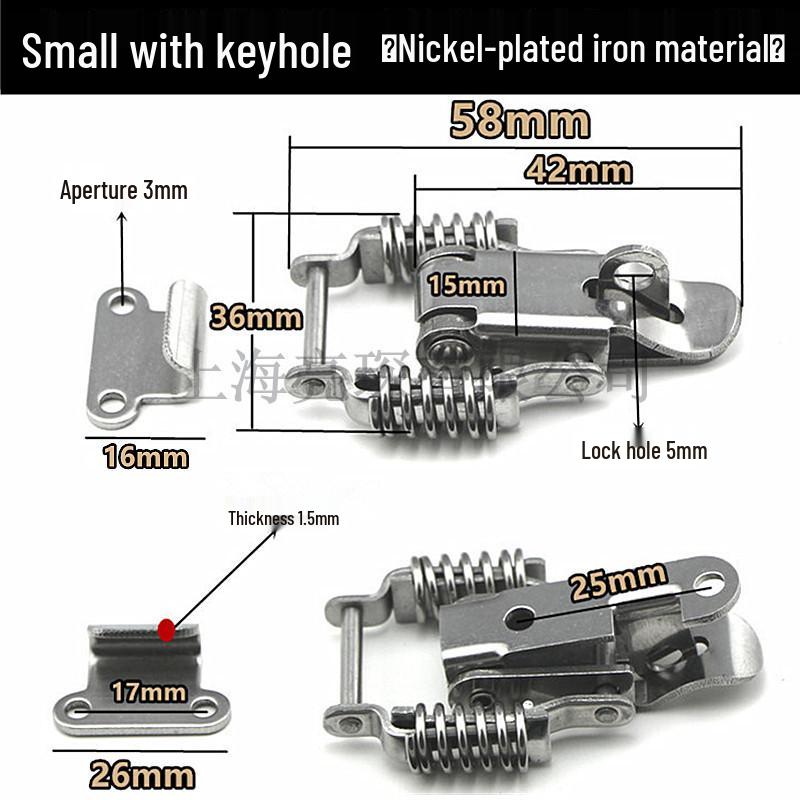 

304 Stainless Steel Double Spring Lock Buckle for Wooden Box and Luggage