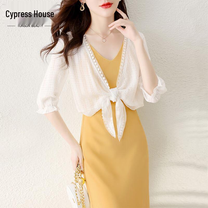 Sibaishe Women s V-Neck Sheer Lightweight Cardigan S