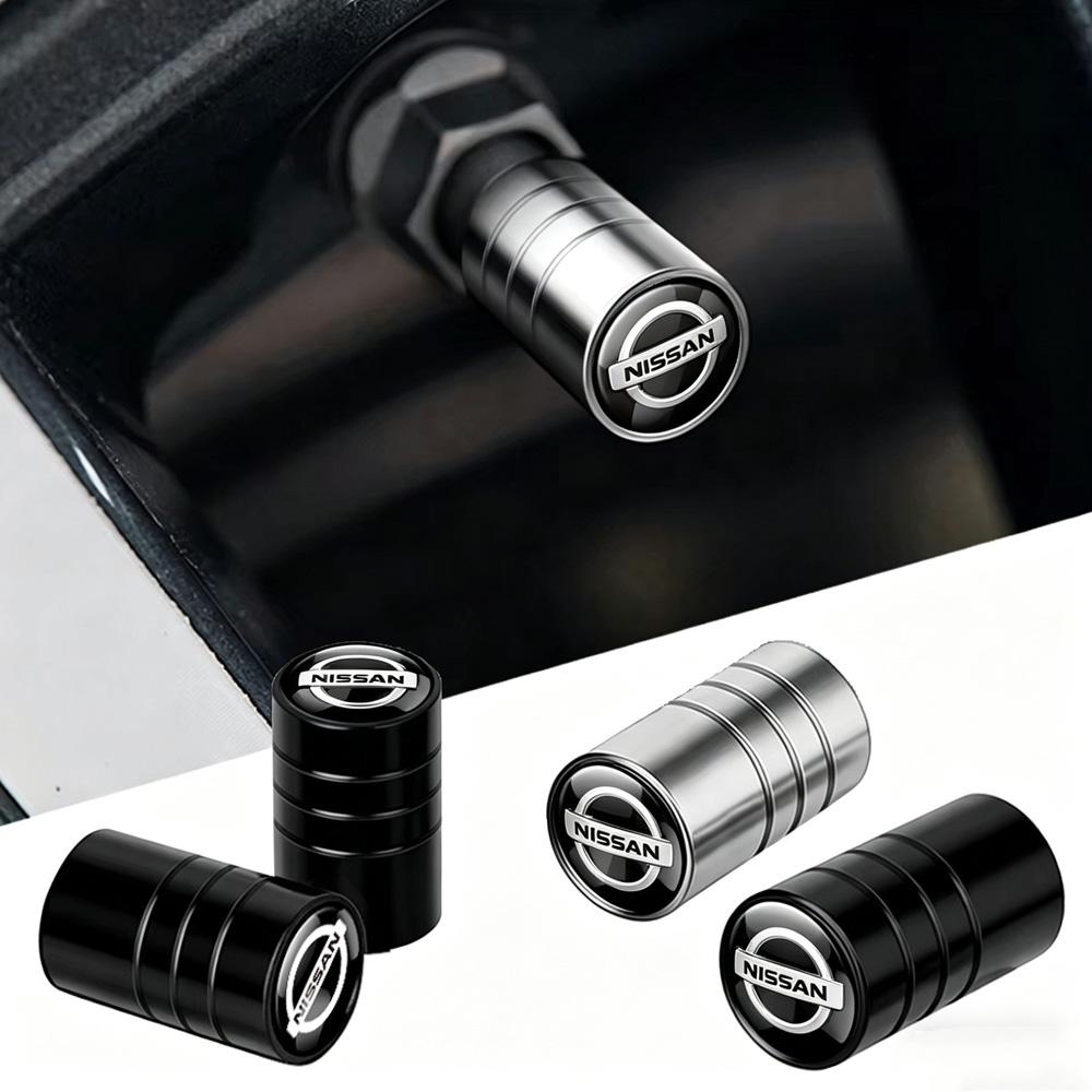 4pc Metal Car Wheel Tire Valve Stem Caps Covers Car Accessories For Nissan Nismo Xtrail 1 Qashqai Skyline Rogue Leaf Note Sentra