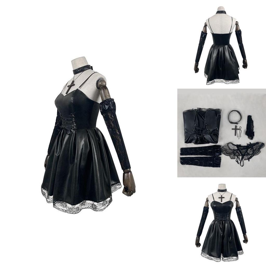 Stylish Misa Amane Death Note Anime Cosplay Black Dress For Halloween And Parties