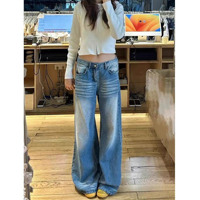 

Women s Retro Wide-Leg Washed Blue Jeans - Spring 2025 Edition Extra Large синій