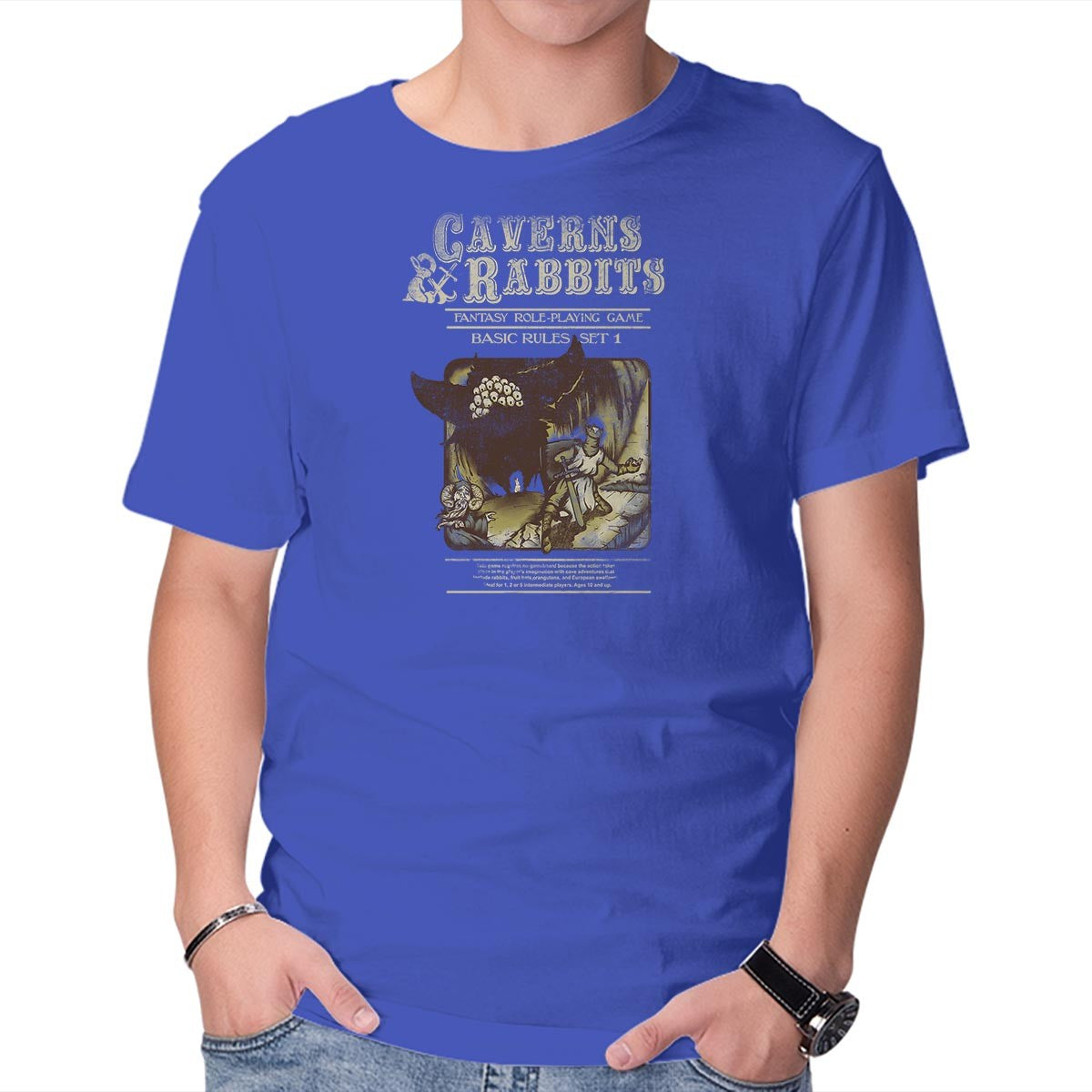 Unisex Crew Neck T-Shirt Caverns & Rabbits Graphic Short Sleeve Casual Tee XXXXL