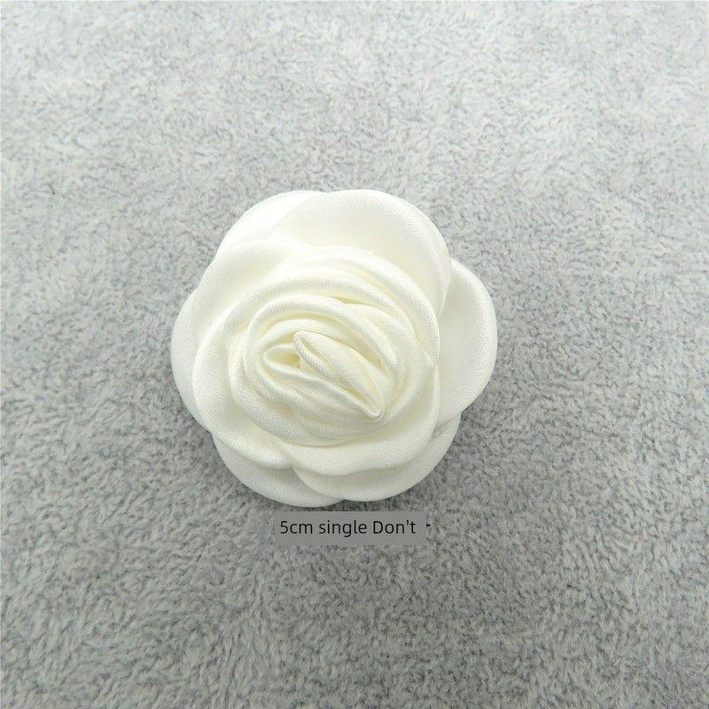 

High-Grade Rose Camellia Corsage Brooch Women White Flower Pin Blazers Coat Pin Accessories Milky White