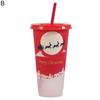 710ml Straw Cup with Lid Single-layer Christmas Magical Color Changing on Cold Cup for Trip