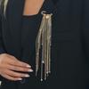 Ingemark New Trendy Mixed Color Metal Tassel Brooches Women Vintage Heart Pendant Suit Collar Pins Clip Daily Wear Jewelry Gift