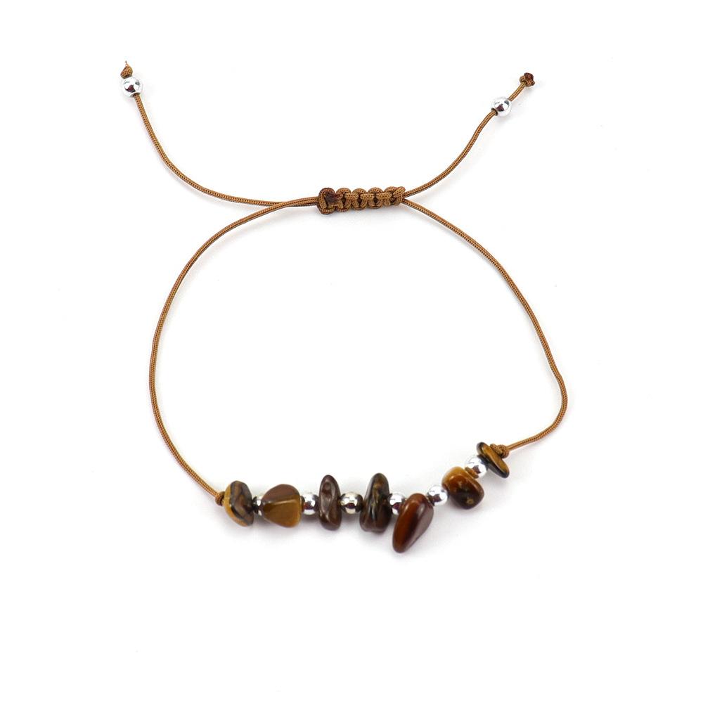 Crystal Beaded Gravel Bracelet Adjustable Stone Hand Rope B88