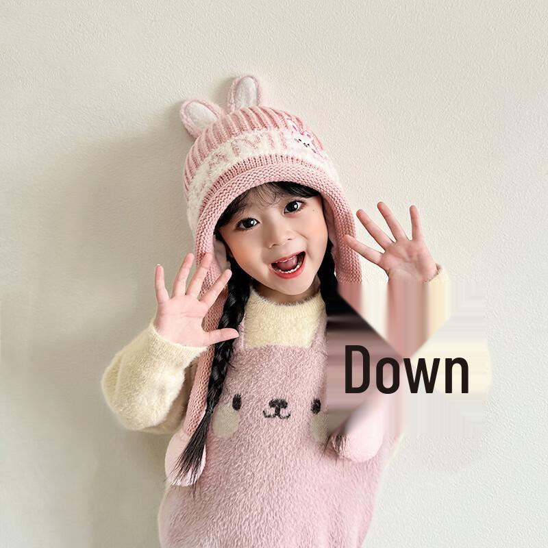 Толстая вязаная шапка-ушанка в корейском стиле для детей Miling